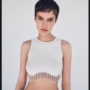 Zara | Tops | Zara Seamless Rhinestone Top Size Ml New W Tags | Poshmark